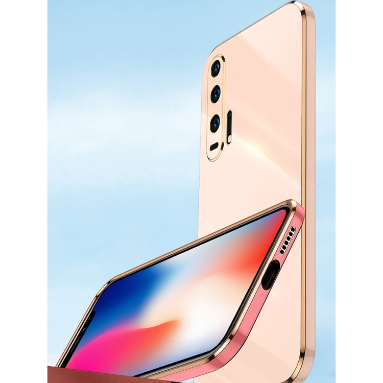 For Honor 20 Pro XINLI Straight Edge 6D Electroplate TPU Phone Case with Ring Holder(Pink) - Honor Cases by XINLI | Online Shopping UK | buy2fix