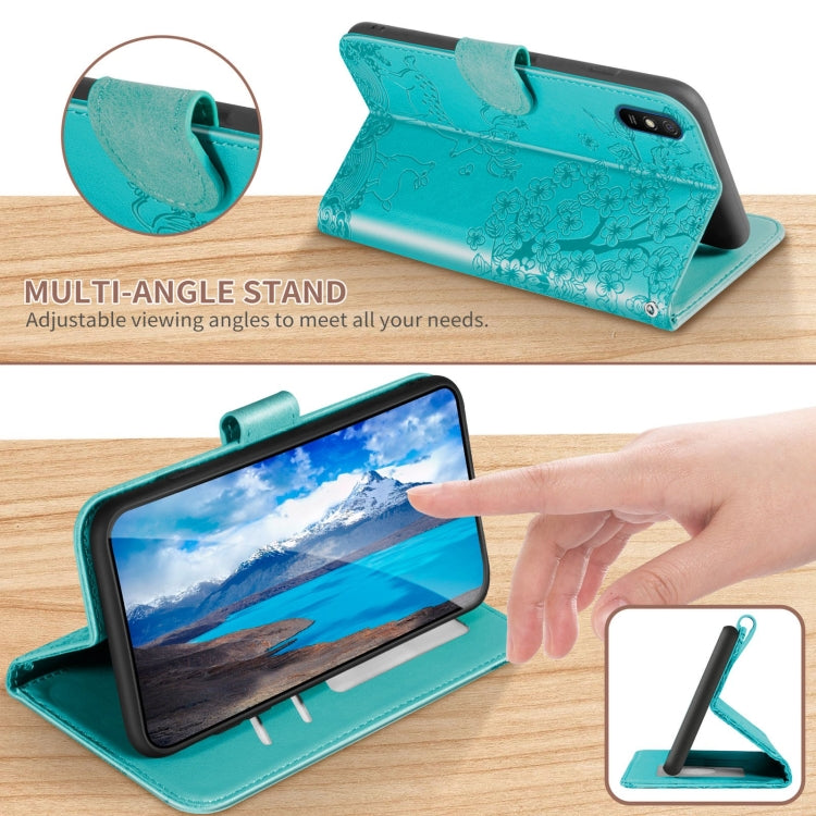 For Xiaomi Redmi 9A Sika Deer Embossing Pattern Horizontal Flip PU Leather Case with Holder & Card Slot & Wallet & Photo Frame(Green) by buy2fix