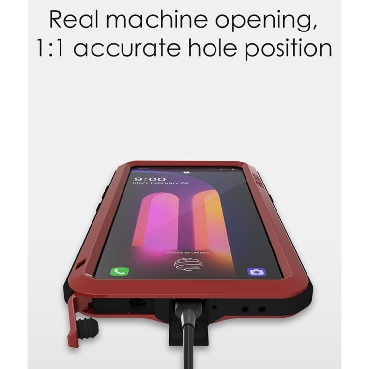For LG V60 ThinQ 5G LOVE MEI Metal Shockproof Waterproof Dustproof Protective Case with Glass(Red) - LG Cases by LOVE MEI | Online Shopping UK | buy2fix