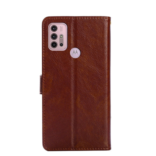 For Motorola Moto G30 Zipper Bag PU + TPU Horizontal Flip Leather Case with Holder & Card Slot & Wallet & Lanyard(Brown) by buy2fix