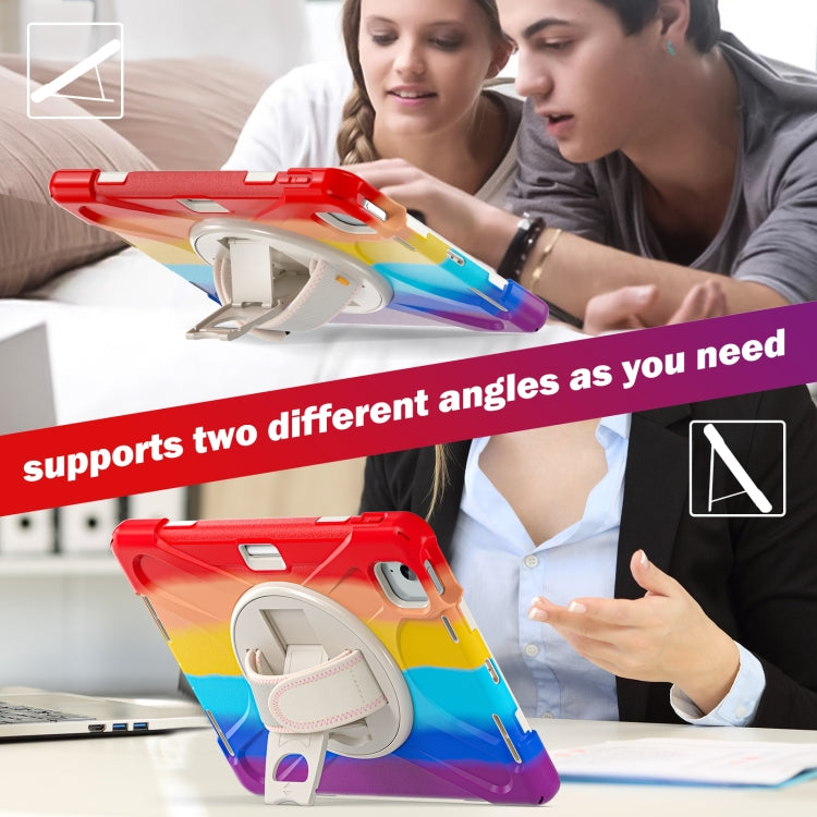 For iPad Air 11 2024 / Air 5 10.9 2022 / Air 4 10.9 2020 / Pro 11 2022 /2021 / 2018 / 2020 Silicone + PC Protective Tablet Case with Holder & Shoulder Strap(Colorful Red) - iPad Pro 11 (2022/2021) Cases by buy2fix | Online Shopping UK | buy2fix