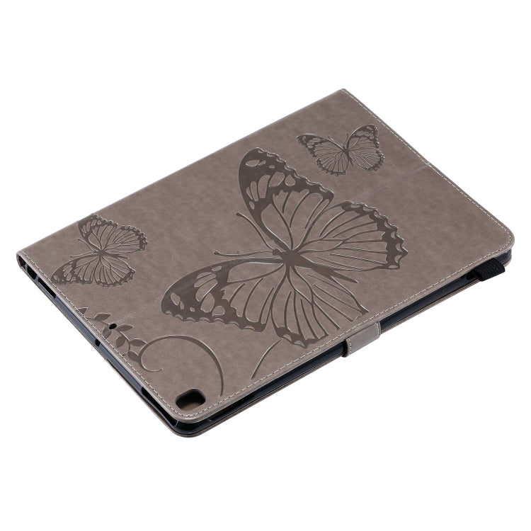 For iPad 10.2 / Pro 10.5 / Air 2019 Pressed Printing Butterfly Pattern Horizontal Flip PU Leather Case with Holder & Card Slots & Wallet & Pen Slot(Grey) by buy2fix