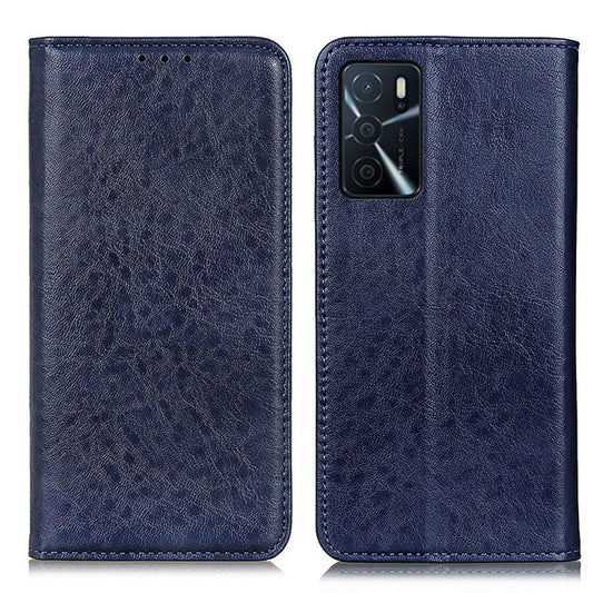 For OPPO A16 Magnetic Crazy Horse Texture Horizontal Flip Leather Case with Holder & Card Slots & Wallet(Blue) by buy2fix