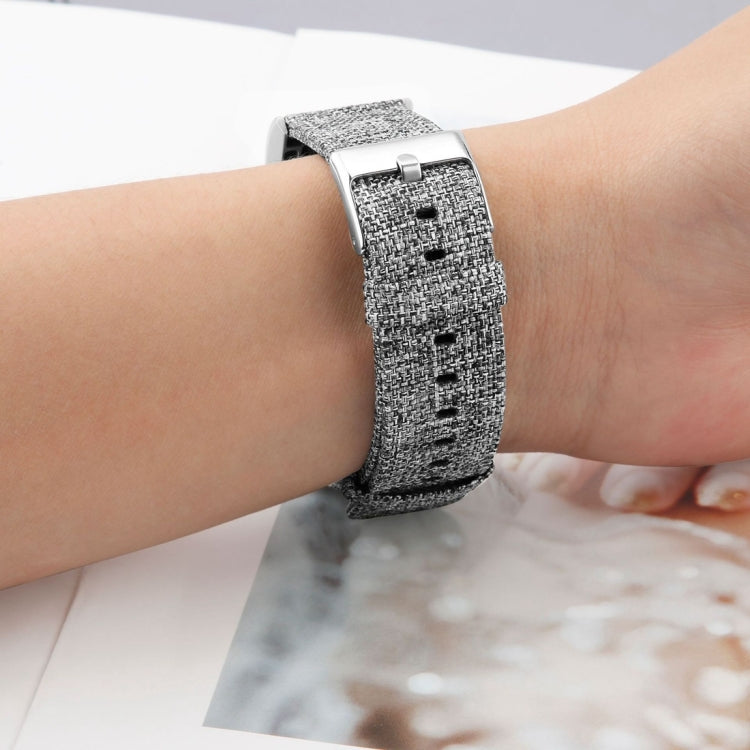 For FITBIT Charge 2 Smart Watch Canvas Watch Band, Size:S(Light Grey) by buy2fix