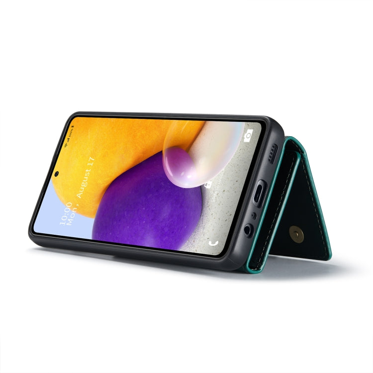 For Samsung Galaxy A72 5G / 4G DG.MING M1 Series 3-Fold Multi Card Wallet Back Cover Shockproof Case with Holder Function(Green) - Galaxy Phone Cases by DG.MING | Online Shopping UK | buy2fix