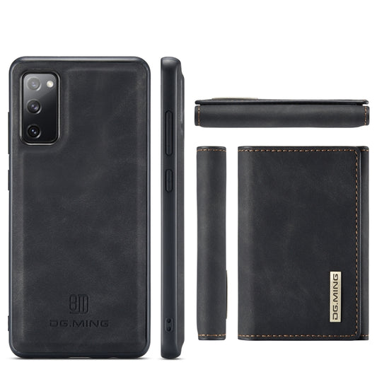 For Samsung Galaxy S20 FE DG.MING M1 Series 3-Fold Multi Card Wallet Back Cover Shockproof Case with Holder Function(Black) by DG.MING