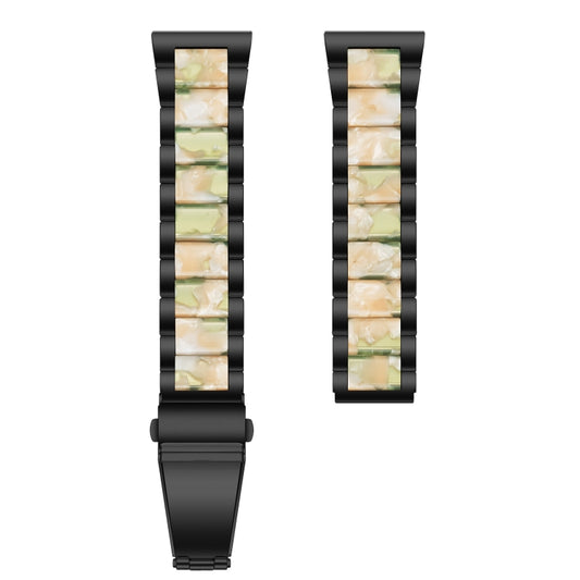 For Samsung Smart Watch 20mm Three-beads Steel + Resin Watch Band(Black Pink Green) by buy2fix