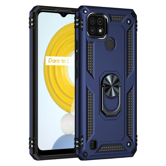 For OPPO Realme C21 Shockproof TPU + PC Protective Case with 360 Degree Rotating Holder(Blue) by buy2fix