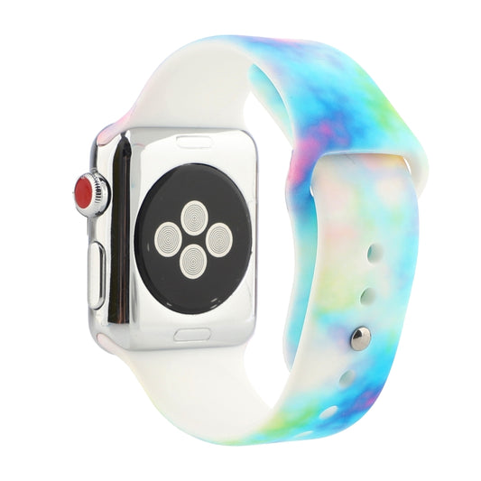 Silicone Painted Pattern Watch Band For Apple Watch Series 9&8&7 41mm / SE 3&SE 2&6&SE&5&4 40mm / 3&2&1 38mm(C) by buy2fix