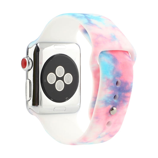 Silicone Painted Pattern Watch Band For Apple Watch Series 9&8&7 41mm / SE 3&SE 2&6&SE&5&4 40mm / 3&2&1 38mm(I) by buy2fix