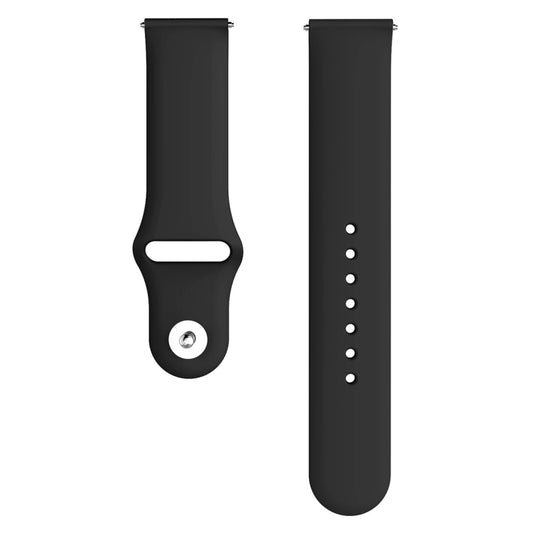 For Samsung Galaxy Watch Active2 Bluetooth Version 44mm Smart Watch Solid Color Silicone Watch Band, Size:L (Black) by buy2fix