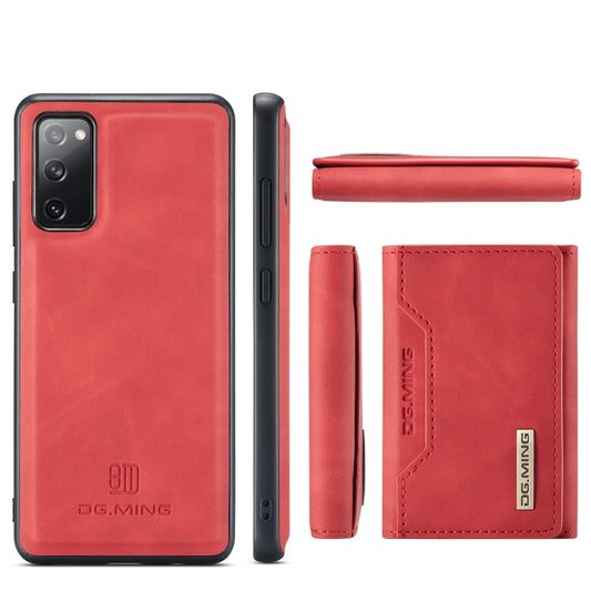 For Samsung Galaxy S20 FE DG.MING M2 Series 3-Fold Multi Card Bag Back Cover Shockproof Case with Wallet & Holder Function(Red) by DG.MING