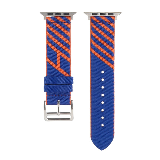 Nylon Single Loop Watch Band For Apple Watch Ultra 49mm&Watch Ultra 2 49mm / Series 9&8&7 45mm / SE 3&SE 2&6&SE&5&4 44mm / 3&2&1 42mm(Orange+Black) by buy2fix