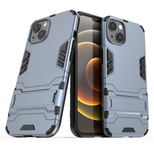 For iPhone 13 PC + TPU Shockproof Protective Case with Invisible Holder(Navy Blue) by buy2fix