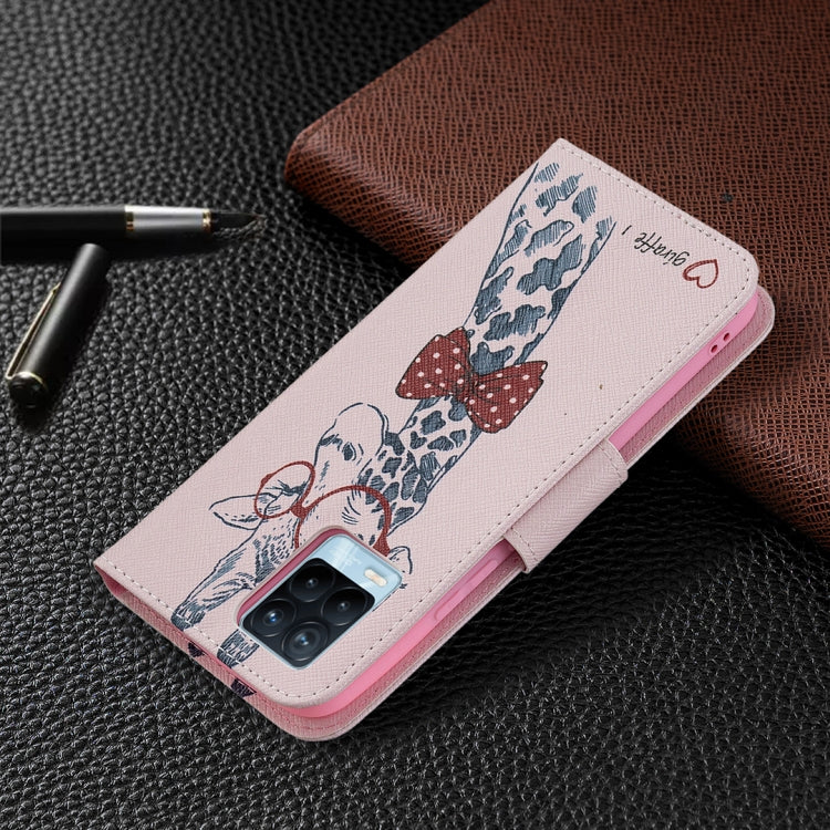 For OPPO Realme 8 / Realme 8 Pro Colored Drawing Pattern Horizontal Flip Leather Case with Holder & Card Slots & Wallet(Deer) by buy2fix