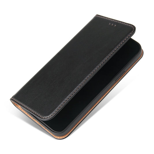 For iPhone 13 Fierre Shann PU Leather Texture Horizontal Flip Leather Case with Holder & Card Slots & Wallet(Black) by FIERRE SHANN