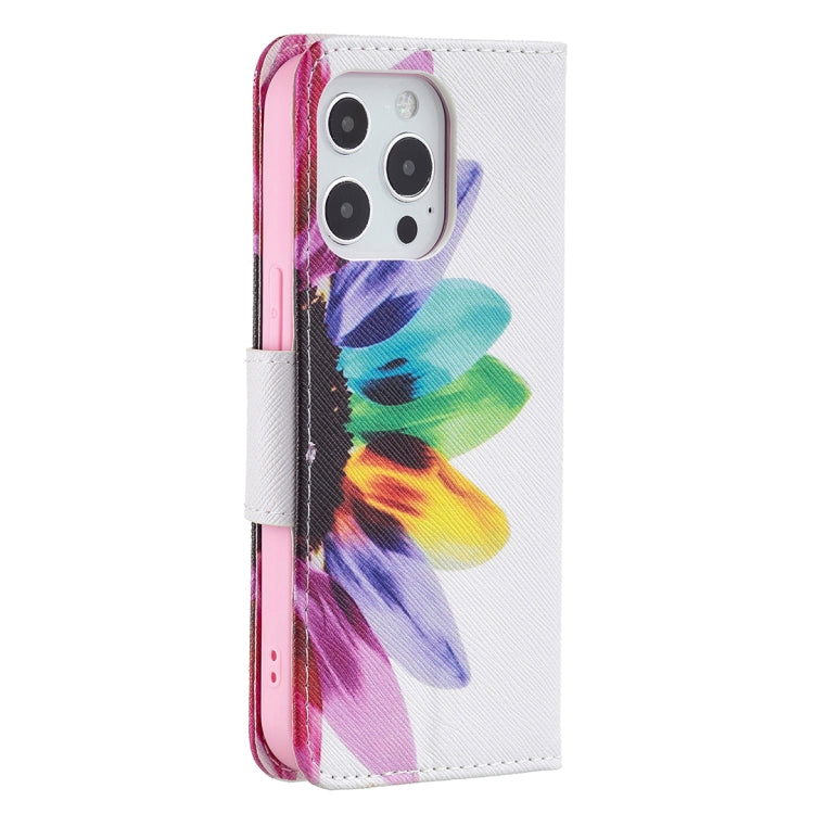 For iPhone 13 Colored Drawing Pattern Horizontal Flip Leather Case with Holder & Card Slots & Wallet(Sunflower) - iPhone 13 Cases by buy2fix | Online Shopping UK | buy2fix