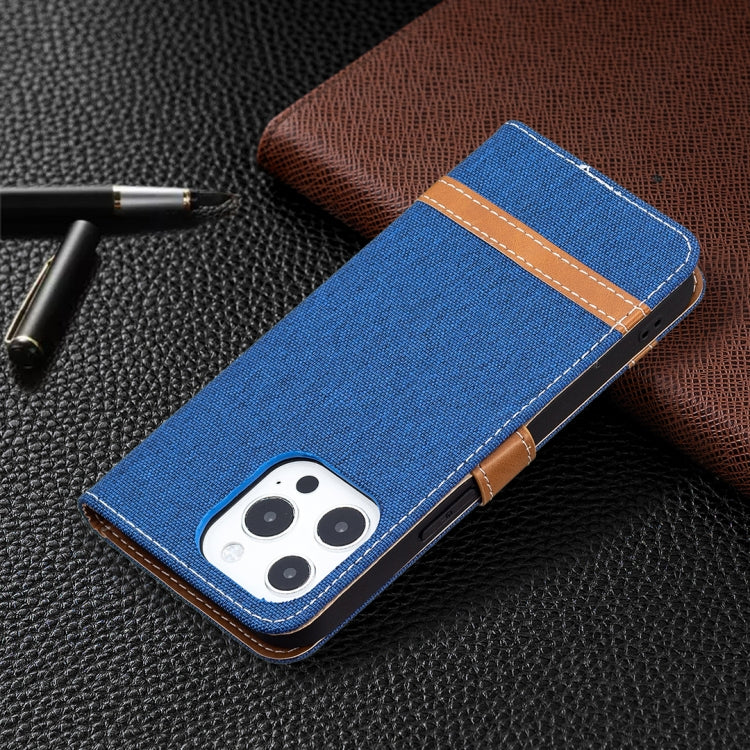 For iPhone 13 mini Color Matching Denim Texture Horizontal Flip Leather Case with Holder & Card Slots & Wallet & Lanyard (Royal Blue) by buy2fix
