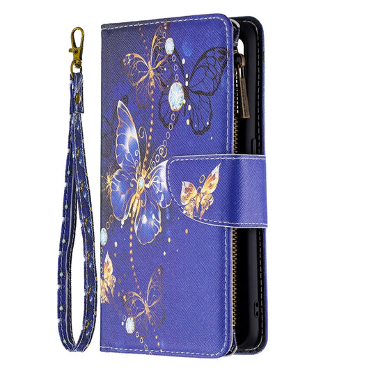For OPPO A74 4G/F19 4G Colored Drawing Pattern Zipper Horizontal Flip Leather Case with Holder & Card Slots & Wallet(Purple Butterfly) by buy2fix
