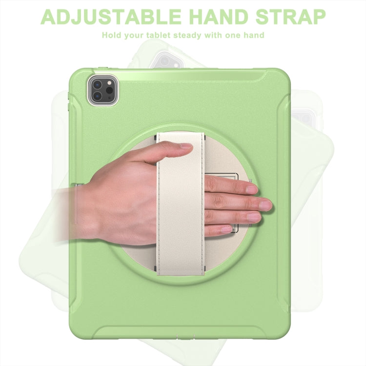 For iPad Pro 12.9 2022 / 2021 360 Degree Rotation PC + TPU Protective Tablet Case with Holder & Hand-strap(Matcha Green) - iPad Pro 12.9 (2022/2021) Cases by buy2fix | Online Shopping UK | buy2fix