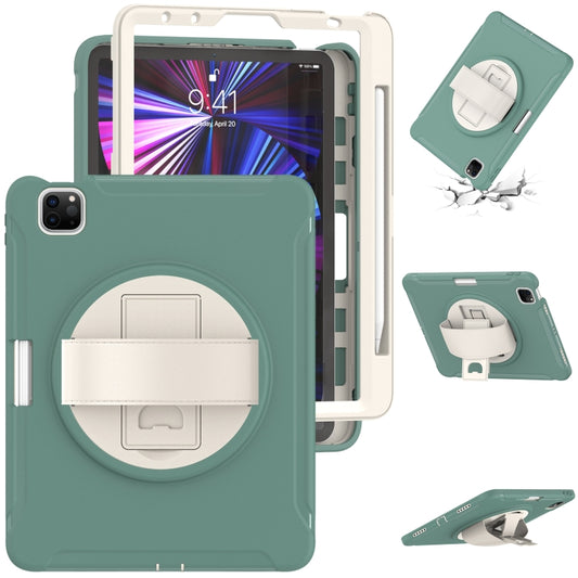 360 Rotation PC + TPU ablet Case with Holder & Strap For iPad Air 2020 / 2022 10.9 / Pro 11 2022 / 2021 / 2020 / 2018(Jade Green) - iPad Pro 11 (2020) Cases by buy2fix | Online Shopping UK | buy2fix