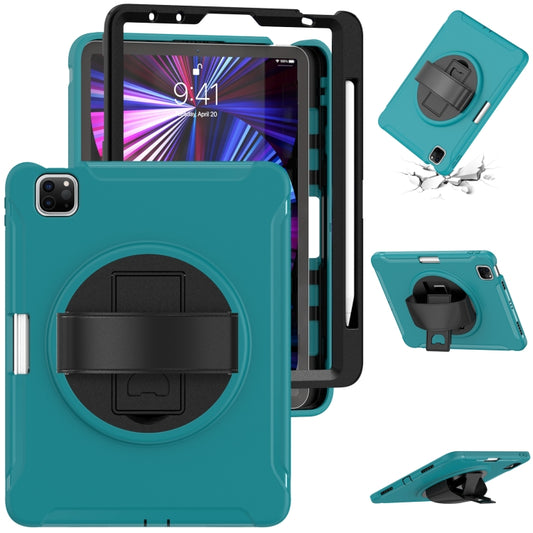 360 Rotation PC + TPU ablet Case with Holder & Strap For iPad Air 2020 / 2022 10.9 / Pro 11 2022 / 2021 / 2020 / 2018(Blue) - iPad Pro 11 (2020) Cases by buy2fix | Online Shopping UK | buy2fix