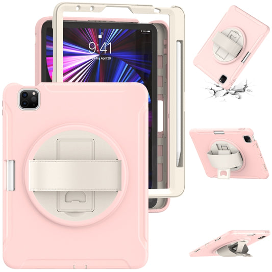 360 Rotation PC + TPU ablet Case with Holder & Strap For iPad Air 2020 / 2022 10.9 / Pro 11 2022 / 2021 / 2020 / 2018(Cherry Blossoms Pink) - iPad Pro 11 (2020) Cases by buy2fix | Online Shopping UK | buy2fix