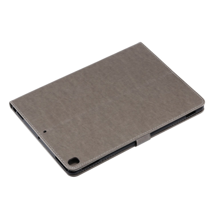 For iPad 10.2 / Pro 10.5 / Air 2019 Pressed Printing Cat and Tree Pattern Horizontal Flip Leather Case with Holder & Card Slots & Wallet(Grey) - iPad Air (2019) Cases by buy2fix | Online Shopping UK | buy2fix
