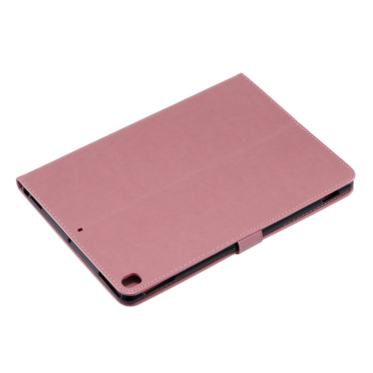 For iPad 10.2 / Pro 10.5 / Air 2019 Pressed Printing Cat and Tree Pattern Horizontal Flip Leather Case with Holder & Card Slots & Wallet(Pink) - iPad Air (2019) Cases by buy2fix | Online Shopping UK | buy2fix