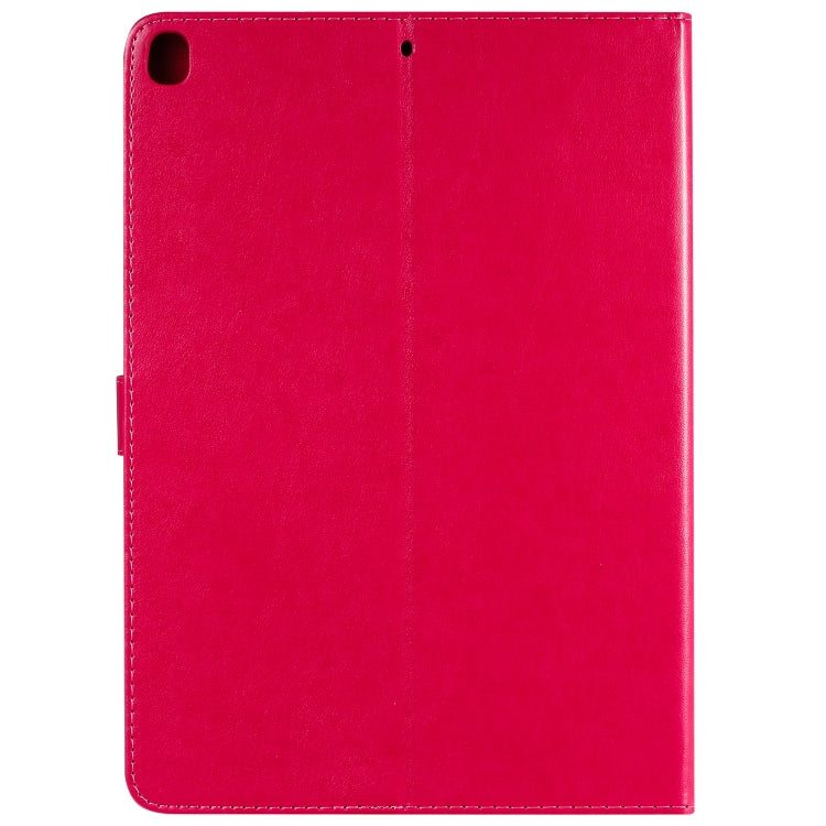 For iPad 10.2 / Pro 10.5 / Air 2019 Pressed Printing Woman and Cat Pattern Horizontal Flip Leather Case with Holder & Card Slots & Wallet(Rose Red) - iPad Air (2019) Cases by buy2fix | Online Shopping UK | buy2fix
