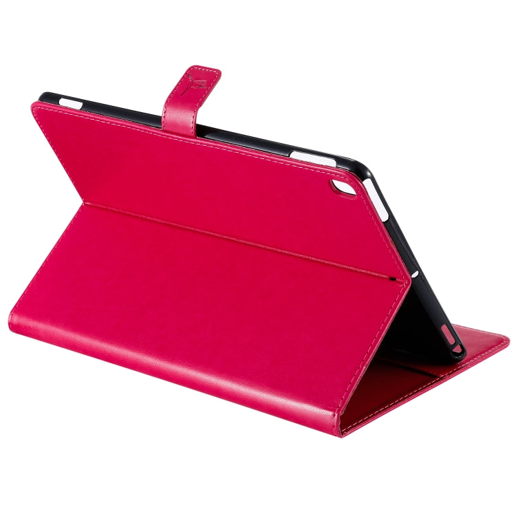 For iPad 10.2 / Pro 10.5 / Air 2019 Pressed Printing Woman and Cat Pattern Horizontal Flip Leather Case with Holder & Card Slots & Wallet(Rose Red) - iPad Air (2019) Cases by buy2fix | Online Shopping UK | buy2fix