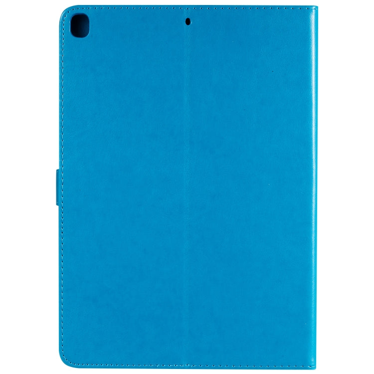 For iPad 10.2 / Pro 10.5 / Air 2019 Pressed Printing Woman and Cat Pattern Horizontal Flip Leather Case with Holder & Card Slots & Wallet(Blue) - iPad Air (2019) Cases by buy2fix | Online Shopping UK | buy2fix