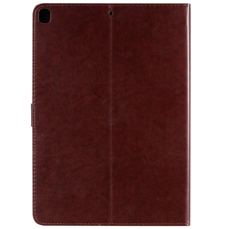 For iPad 10.2 / Pro 10.5 / Air 2019 Pressed Printing Woman and Cat Pattern Horizontal Flip Leather Case with Holder & Card Slots & Wallet(Brown) - iPad Air (2019) Cases by buy2fix | Online Shopping UK | buy2fix