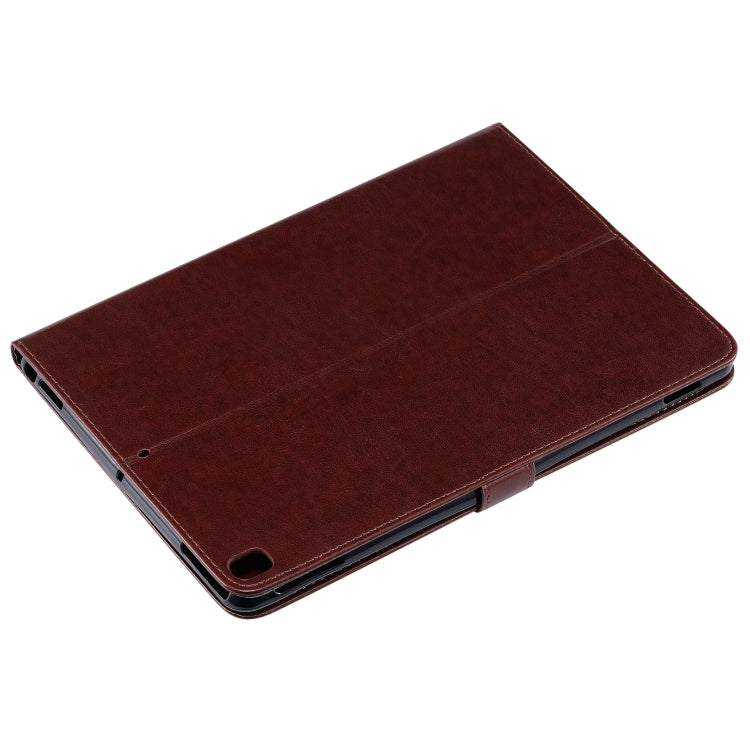 For iPad 10.2 / Pro 10.5 / Air 2019 Pressed Printing Woman and Cat Pattern Horizontal Flip Leather Case with Holder & Card Slots & Wallet(Brown) - iPad Air (2019) Cases by buy2fix | Online Shopping UK | buy2fix