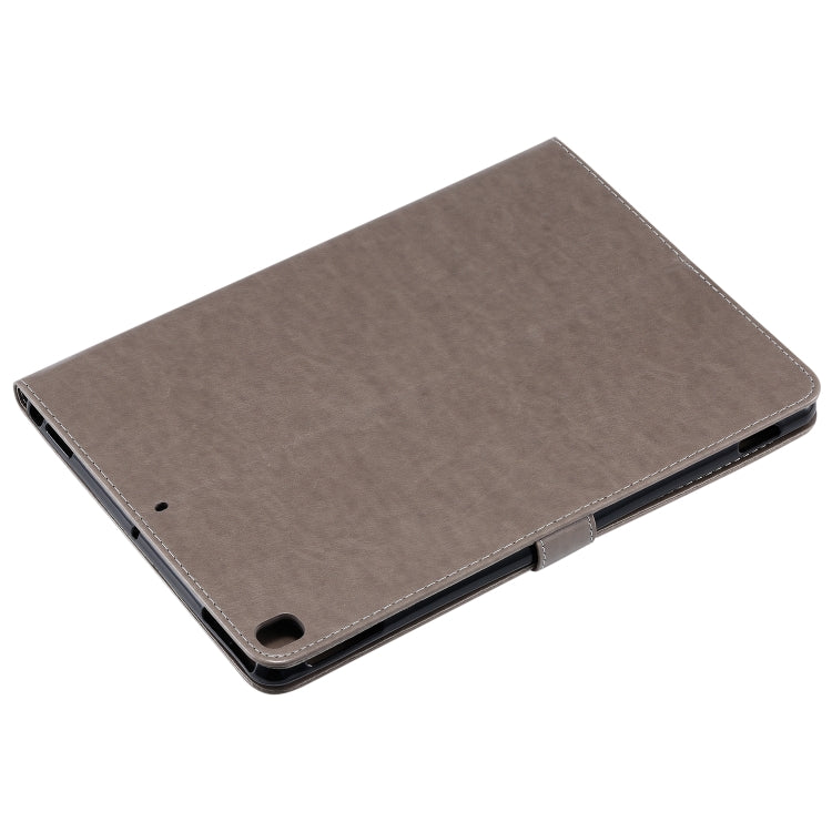 For iPad 10.2 / Pro 10.5 / Air 2019 Pressed Printing Woman and Cat Pattern Horizontal Flip Leather Case with Holder & Card Slots & Wallet(Grey) - iPad Air (2019) Cases by buy2fix | Online Shopping UK | buy2fix