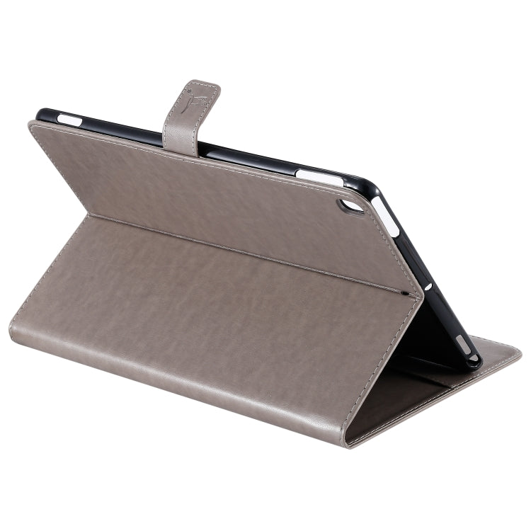 For iPad 10.2 / Pro 10.5 / Air 2019 Pressed Printing Woman and Cat Pattern Horizontal Flip Leather Case with Holder & Card Slots & Wallet(Grey) - iPad Air (2019) Cases by buy2fix | Online Shopping UK | buy2fix