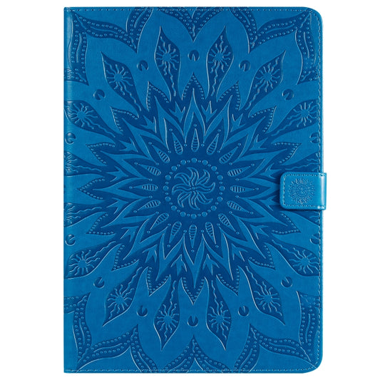 For iPad 10.2 / Pro 10.5 / Air 2019 Pressed Printing Sun Flower Pattern Horizontal Flip Leather Case with Holder & Card Slots & Wallet(Blue) - iPad Air (2019) Cases by buy2fix | Online Shopping UK | buy2fix