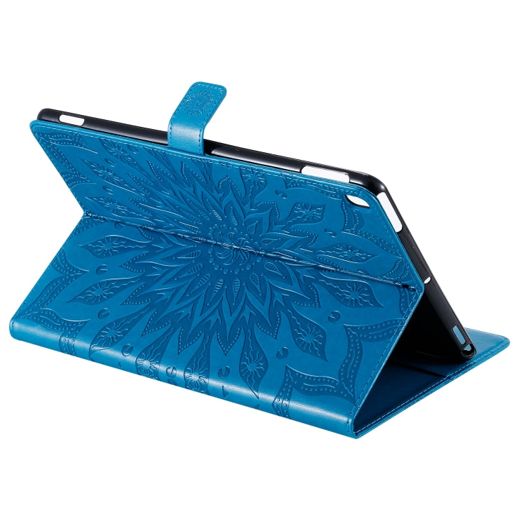 For iPad 10.2 / Pro 10.5 / Air 2019 Pressed Printing Sun Flower Pattern Horizontal Flip Leather Case with Holder & Card Slots & Wallet(Blue) - iPad Air (2019) Cases by buy2fix | Online Shopping UK | buy2fix