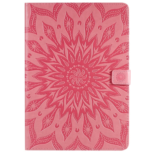 For iPad 10.2 / Pro 10.5 / Air 2019 Pressed Printing Sun Flower Pattern Horizontal Flip Leather Case with Holder & Card Slots & Wallet(Pink) - iPad Air (2019) Cases by buy2fix | Online Shopping UK | buy2fix
