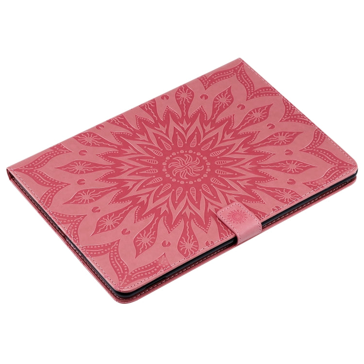 For iPad 10.2 / Pro 10.5 / Air 2019 Pressed Printing Sun Flower Pattern Horizontal Flip Leather Case with Holder & Card Slots & Wallet(Pink) - iPad Air (2019) Cases by buy2fix | Online Shopping UK | buy2fix
