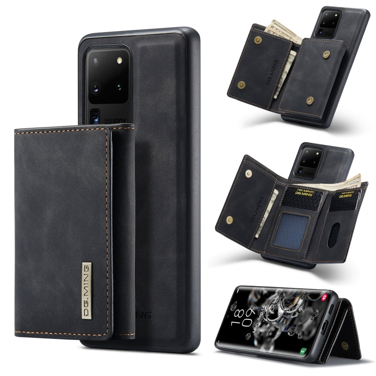 For Samsung Galaxy S20 Ultra DG.MING M1 Series 3-Fold Multi Card Wallet Back Cover Shockproof Case with Holder Function(Black) - Galaxy Phone Cases by DG.MING | Online Shopping UK | buy2fix
