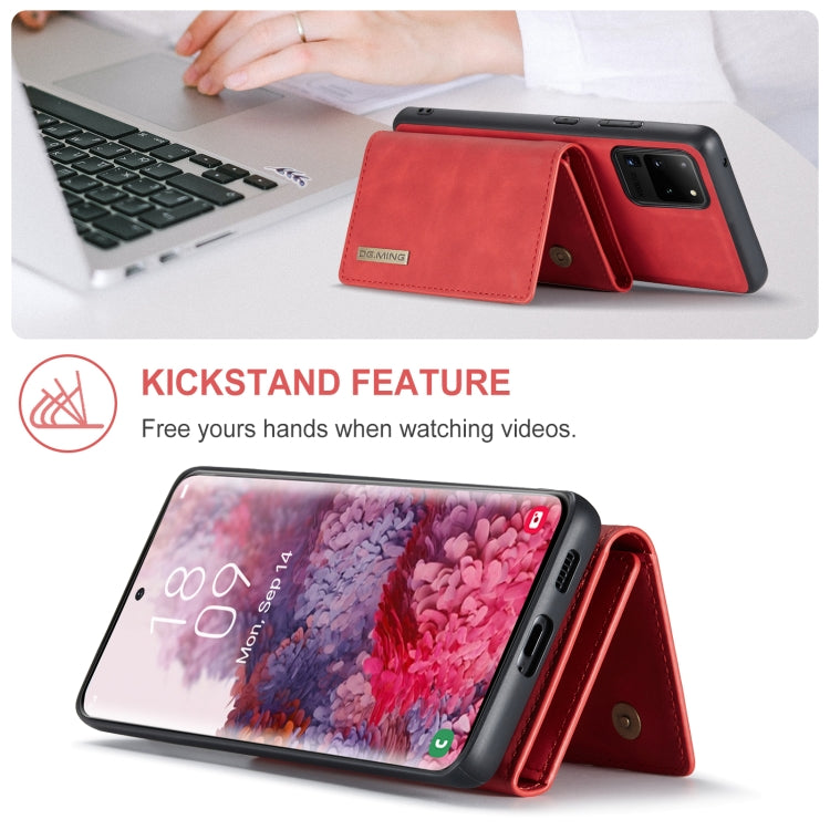 For Samsung Galaxy S20 Ultra DG.MING M1 Series 3-Fold Multi Card Wallet Back Cover Shockproof Case with Holder Function(Red) - Galaxy Phone Cases by DG.MING | Online Shopping UK | buy2fix