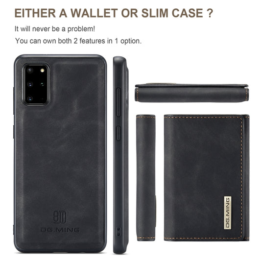 For Samsung Galaxy S20+ DG.MING M1 Series 3-Fold Multi Card Wallet Back Cover Shockproof Case with Holder Function(Black) by DG.MING