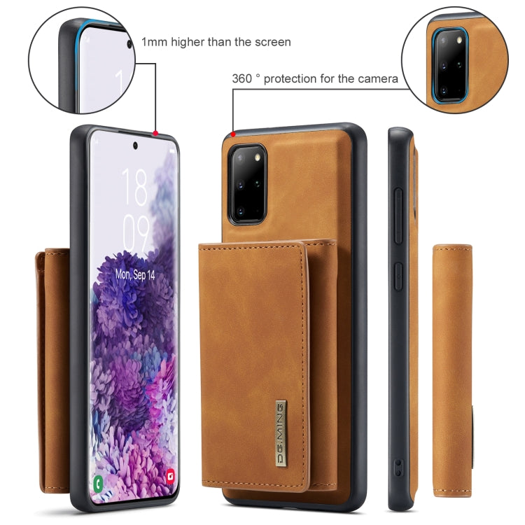 For Samsung Galaxy S20+ DG.MING M1 Series 3-Fold Multi Card Wallet Back Cover Shockproof Case with Holder Function(Brown) - Galaxy Phone Cases by DG.MING | Online Shopping UK | buy2fix
