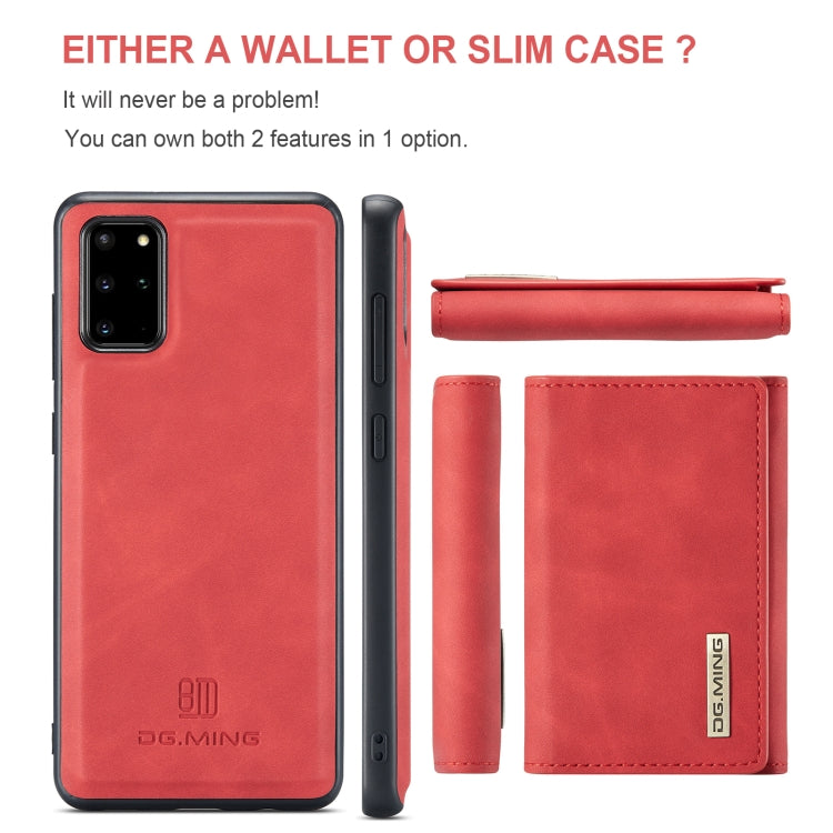 For Samsung Galaxy S20+ DG.MING M1 Series 3-Fold Multi Card Wallet Back Cover Shockproof Case with Holder Function(Red) - Galaxy Phone Cases by DG.MING | Online Shopping UK | buy2fix