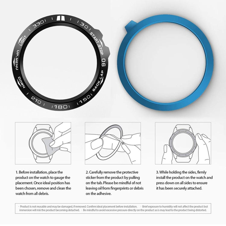 For Garmin Fenix 3/3 HR Smart Watch Steel Bezel Ring, B Version(Black Ring White Letter) by buy2fix