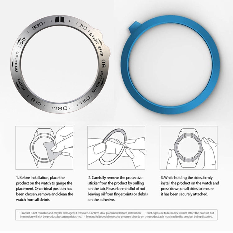 For Garmin Fenix 5X/5X Plus Smart Watch Steel Bezel Ring, B Version(Silver Ring Black Letter) by buy2fix