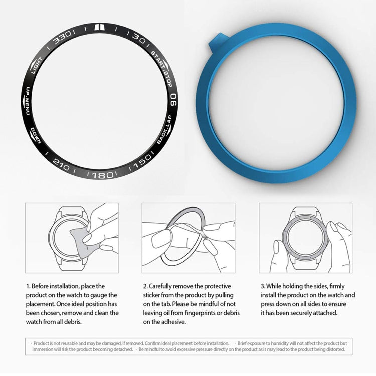 For Garmin Fenix 5 Smart Watch Steel Bezel Ring, B Version(Black Ring White Letter) by buy2fix