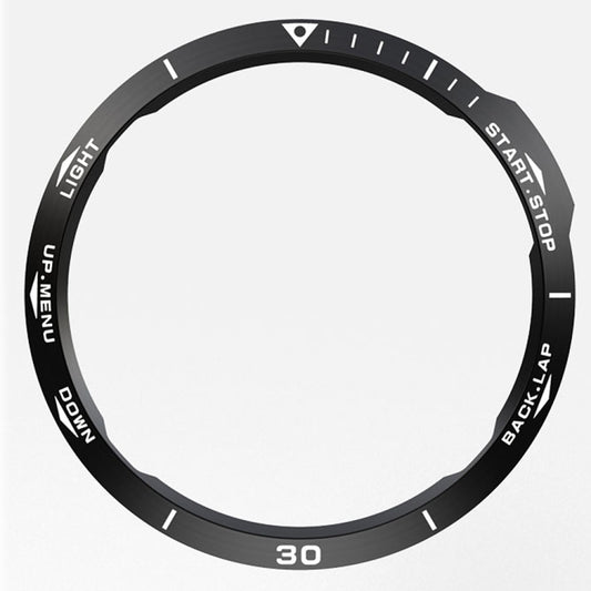For Garmin Fenix 6X/6X Pro/6X Sapphire Smart Watch Steel Bezel Ring, B Version(Black Ring White Letter) by buy2fix
