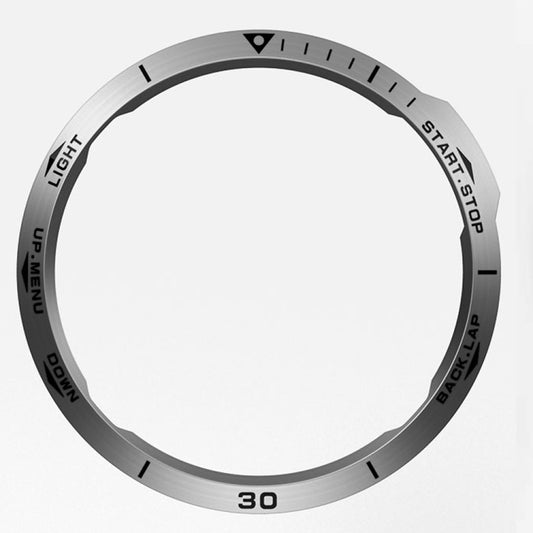 For Garmin Fenix 6X/6X Pro/6X Sapphire Smart Watch Steel Bezel Ring, B Version(Silver Ring Black Letter) by buy2fix